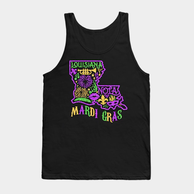 Louisiana Mardi Gras Tank Top by JanaeLarson